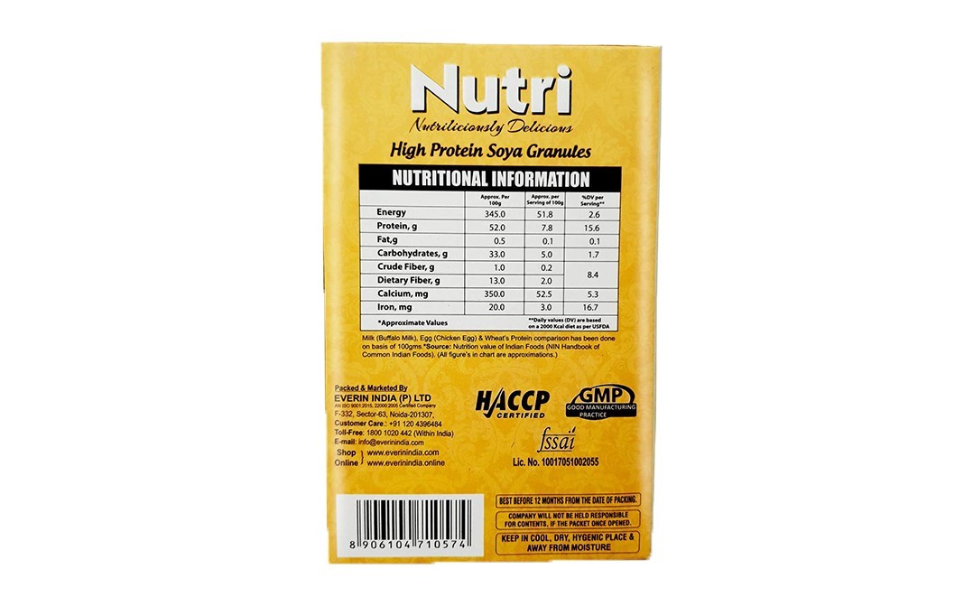 Everin Nutri High Protein Soya Granules   Pack  200 grams